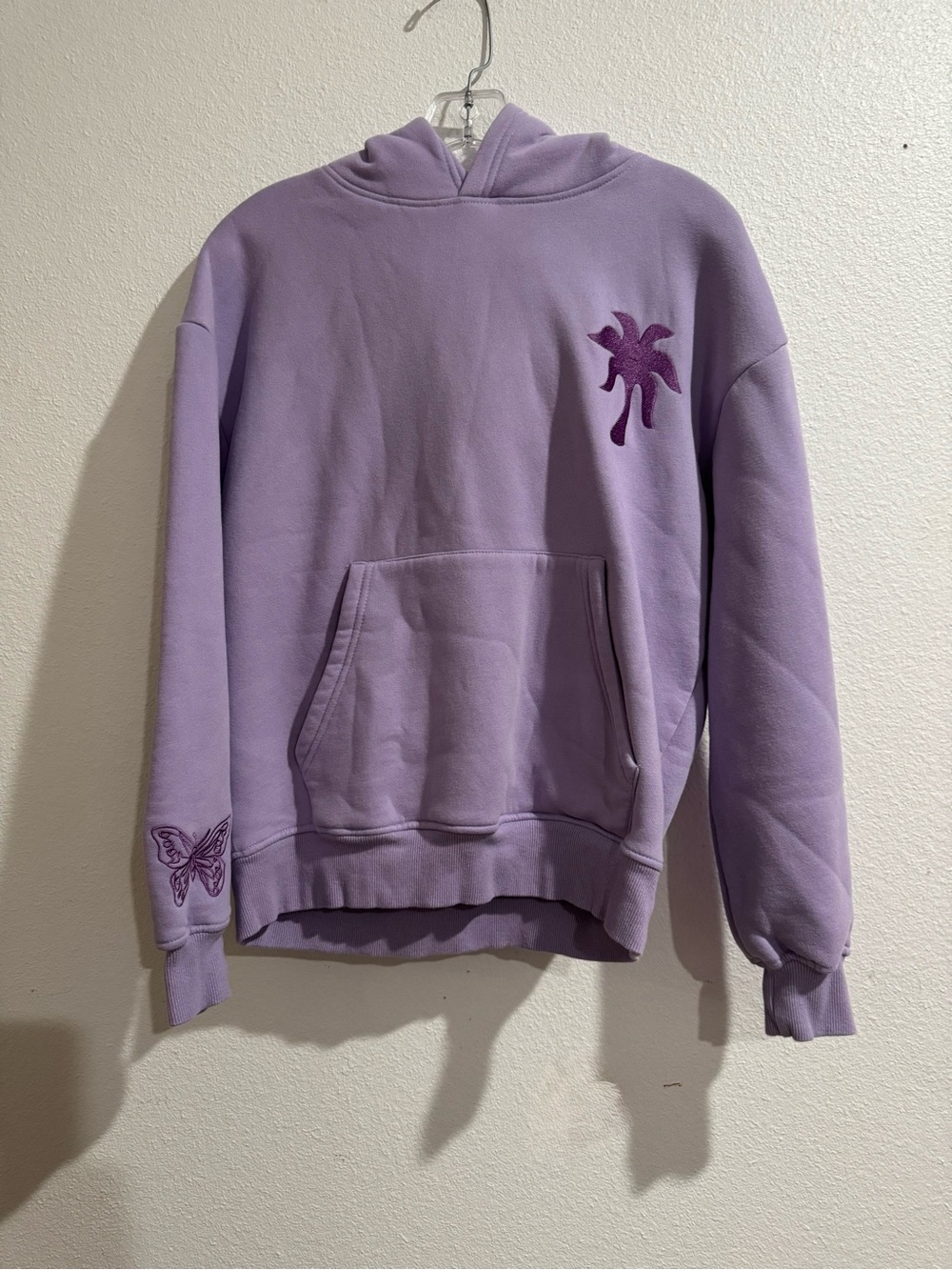Pink Palm Puff Lilac Hoodie